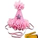 2 Pcs Adorable Cute Crown Shaped Cat Dog Pet 1 Year Birthday Headband and Pink Star Hair Head Bands Accessories for Dogs Cats Pets (Rose Red)