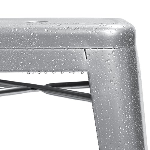 image for Furmax 24'' metal stools High Backless Silver Metal Indoor-Outdoor Cou