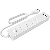 LITSPED WiFi スマートプラグ Alexa/Google Home/IFTTT対応 スマートコンセント 無線リモコン ハブ不要 タイミング機能付き パワーストリップ 3+2+1(AC差し込み口 + USBポート+Type-Cポート)