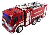 Remote Control Fire Truck RC Truck Rescue Heroes 1:16 Four Channel Full Function w/ Lights & Music Battery Powered RC Truck Toy
