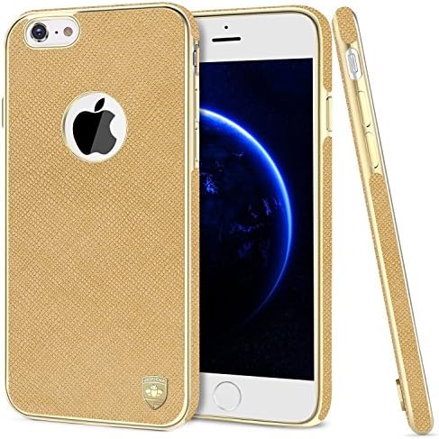 iPhone 6s Plus Case, iPhone 6 Plus Case, Luxury PU Leather Cloth Protective Cover Case, Magnetic Electroplate Rubber Slim Cell Phone Case iPhone 6s Plus iPhone 6 Plus Cases(5.5 inch) - Gold