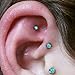 EVELICAL 3Pcs 316L Surgical Steel Opal Ear Pierced Tragus Helix Earring Cartiliage Piercing Earring Body Piercing Jewelry