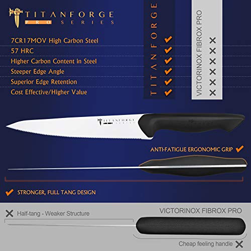 TITAN Serrated Utility Knife 6" Pro Series Knives 7CR17MOV