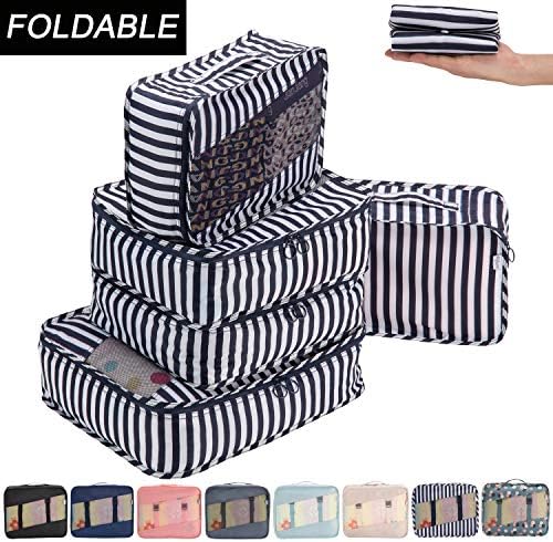Allfourior Travel Packing Cubes -4/5 Set Compression Package Luggage Organizer