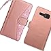 Galaxy Note 8 Case, Dailylux Note 8 Wallet Case Premium Soft PU Leather Closure Flip Case With 9 Card Slots and Detachable Wrist Lanyard Cover for Samsung Galaxy Note 8 2017-Bling Rose Gold