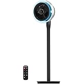 AIRMATE Standing Fan with Light & Remote, Adjustable Height (12"-39"), 16 Speed Quiet Pedestal Fan 25dB, Oscillating (60°/90°