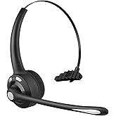 BlueFire Wireless Headphones, Pro Trucker Headset, Wireless Over Head Earpiece, On Ear Car Headphones with Microphone for Truck Driver, Phones, Skype, Call Center, Office