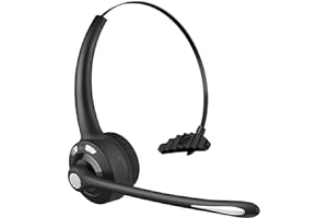 BlueFire Wireless Headphones, Pro Trucker Headset, Wireless Over Head Earpiece, On Ear Car Headphones with Microphone for Truck Driver, Phones, Skype, Call Center, Office