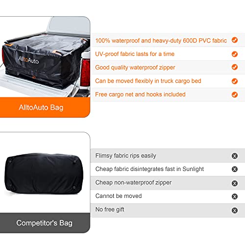 AlltoAuto Truck Bed Cargo Bag with Cargo Net, 100 Waterproof 600D