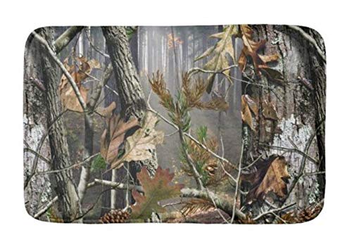 Lovestand-Doormat Welcome Mat Indoor/Outdoor Bath Floor Rug Decor Art Print with Non Slip Backing 16X24 inch Forest camo Bath mat