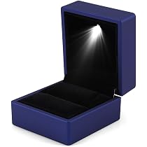 Boîte à Bracelet Velours Bleu - Double Ouverture - 10x10x4 Cm - Idéal Cadeau Mariage/fiançailles