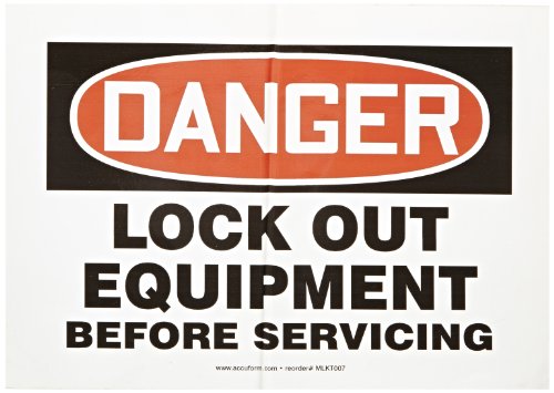 Accuform MLKT007VS Adhesive Vinyl Safety Sign, Legend "Danger Lock Out Equipmen…