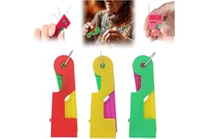BUSYLIVE Automatic Needle Threader, 2024 Needle Threaders for Hand Sewing, Sewing Machine Needle Threader, Random Color Needle Threader Sewing Tool for DIY Embroidery Cross Stitch Craft (3PCS, 2.6*0.8 inche)