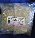 Capsule Connection 1000 Separated Empty Vegetable Capsules, "00" Size, 1000 Count Bag