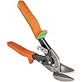 Klein Tools 2401R Right-Cutting Offset Snips, Aviation Tin Snips with Forged Blade for Precision Sheet Metal Cutting