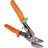 Klein Tools 2401R Right-Cutting Offset Snips, Aviation Tin Snips with Forged Blade for Precision Sheet Metal Cutting