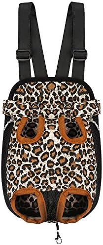 Wiwsi Sling Backpack Shoulder Carrier Dog Cat Front Tote Nylon Net Bag Pet Puppy（S，Leopard）