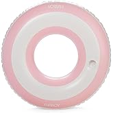 FUNBOY 46" Pink Stripe Pool Float Inner Tube with Cup Holder | Cup Holder, Large for Adults, Inner Tube Swim Ring, Pool Lounger, Pool Party &amp; Summer