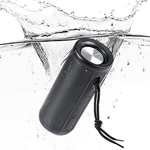 Hieha Enceinte Bluetooth Portable,Waterproof Haut-Parleur Bluetooth 4.2,Enceinte d’éxterieur sans Fil, 360°HD Bass Pilote Double,Mains Libres,Technologie TWS,Étanche IP67