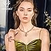Viennois Snake Collar Choker Necklace Sexy Snake Series Red Crystal [Jewelry] for Party Gifts