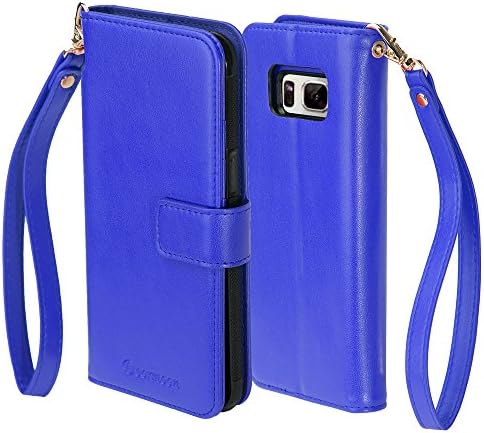 Galaxy S8 Case, Doormoon Galaxy S8 Case Cover - Premium Protective PU Leather Flip Folio Wallet Case with Magnetic Bumper Cover for Samsung Galaxy S8 (Navy Blue)