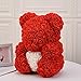 AZXU Rose Bear - Rose Teddy Bear on Every -Flower Bear Perfect for Anniversary's - Clear Gift Box Included! 12 Inche (red)