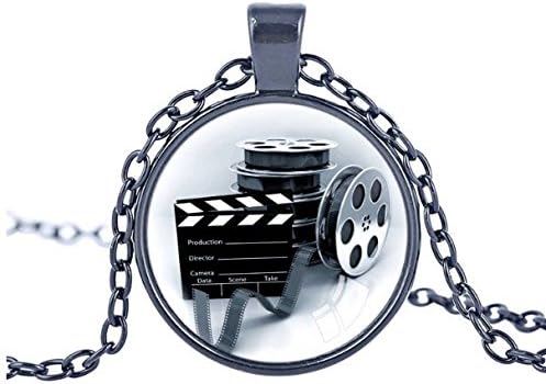 Fashion Film Reel Pendant Film Reel Pendants Charm Movie Pendant Necklace Movies Film Theatre jewelry statement necklace (2)