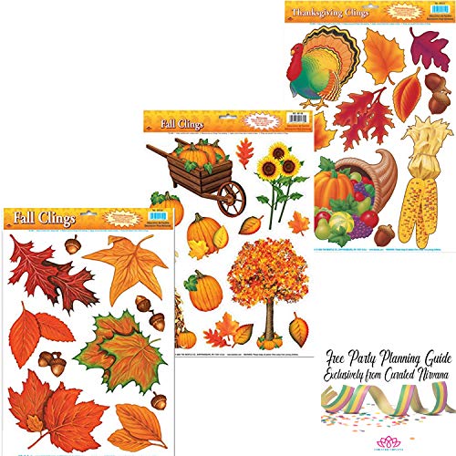 image for Curated Nirvana Autumn & Thanksgiving Holiday Window Clings | Seasonal