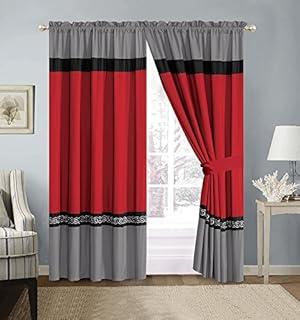 Amazon Com Lush Decor Milione Fiori Window Curtains Panel Set For