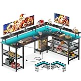 ODK 59" L Shaped Gaming Desk with Power Outlet and