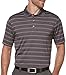 PGA TOUR Men's Golf Performance Short Sleeve Airflux Three Color Stripe Polo Shirt, Asphalt, X-Large