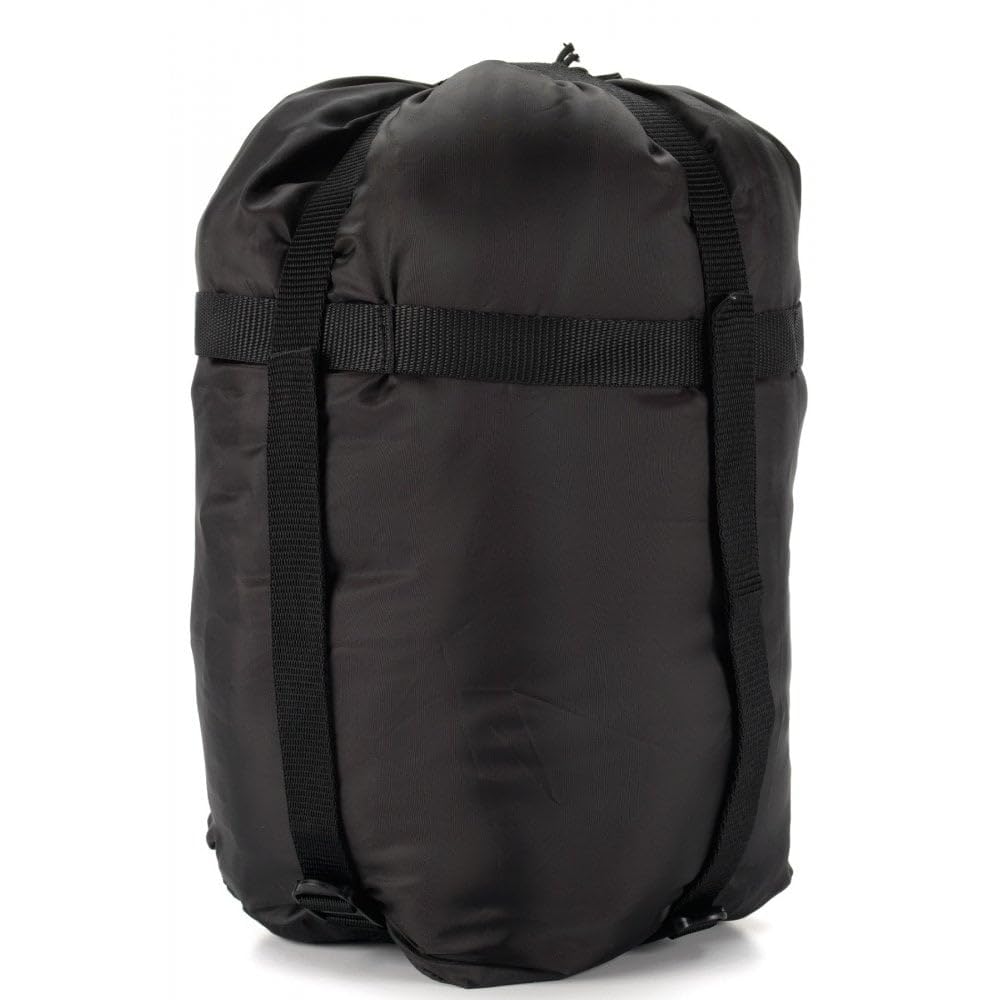 Snugpak Compression Sack WGTE - Durable Nylon Compression Stuff Sack for Camping and Trekking – Travel Bag with 4 Straps & Drawcord System for Sleeping Bags, Clothes – Reduces 30-50% Bulk - Black (S)