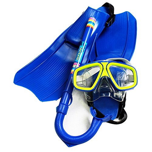 Child Mask Snorkeling Fins Flippers Swimming Swim Diving Gear Kit