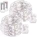 buways 2 Pack 75 LED 24.6ft Battery Operated Fairy String Lights with Remote, 8 Modes Silver Wire Firefly Lights for Christmas Party Bedroom Indoor Outdoor Decor (Cool White) primary