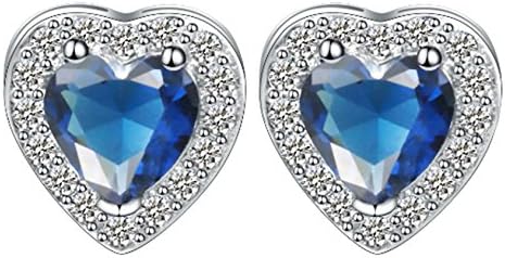 Bridal Earring Jewelry -Graduation Day Gift- Created Gemstone"Love You Twice" Silver and Rose Gold Earrings- For Pierced Ears