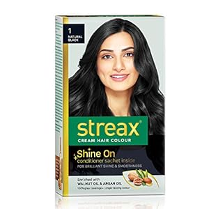 Streax Cream Hair Color for Unisex, 120ml – 1 Natural Black (Pack of 1)