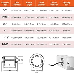 SmileTools 63Pcs Rubber Grommet Kit for Wire