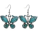 Merdia Blue Tone Butterfly Drop Earring [Jewelry]
