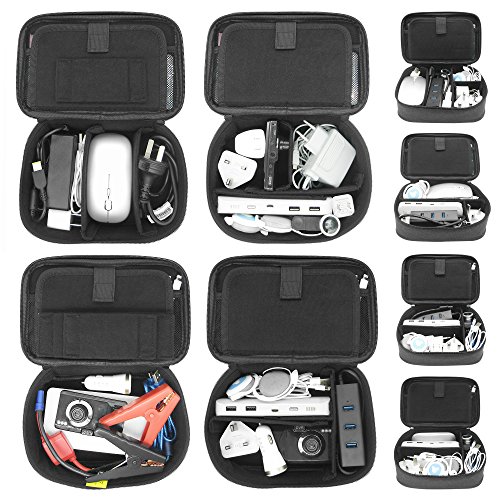 sisma Universal Travel Case Electronics Organizer Carrying Bag for Small Electronics and Accessories, Black 1000D Fabrics SCB17092B-OB - Thumbnail 6