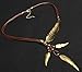 Fanala Women Bronze Rope Chain Feather Pendant Choker Chunky Statement Necklace
