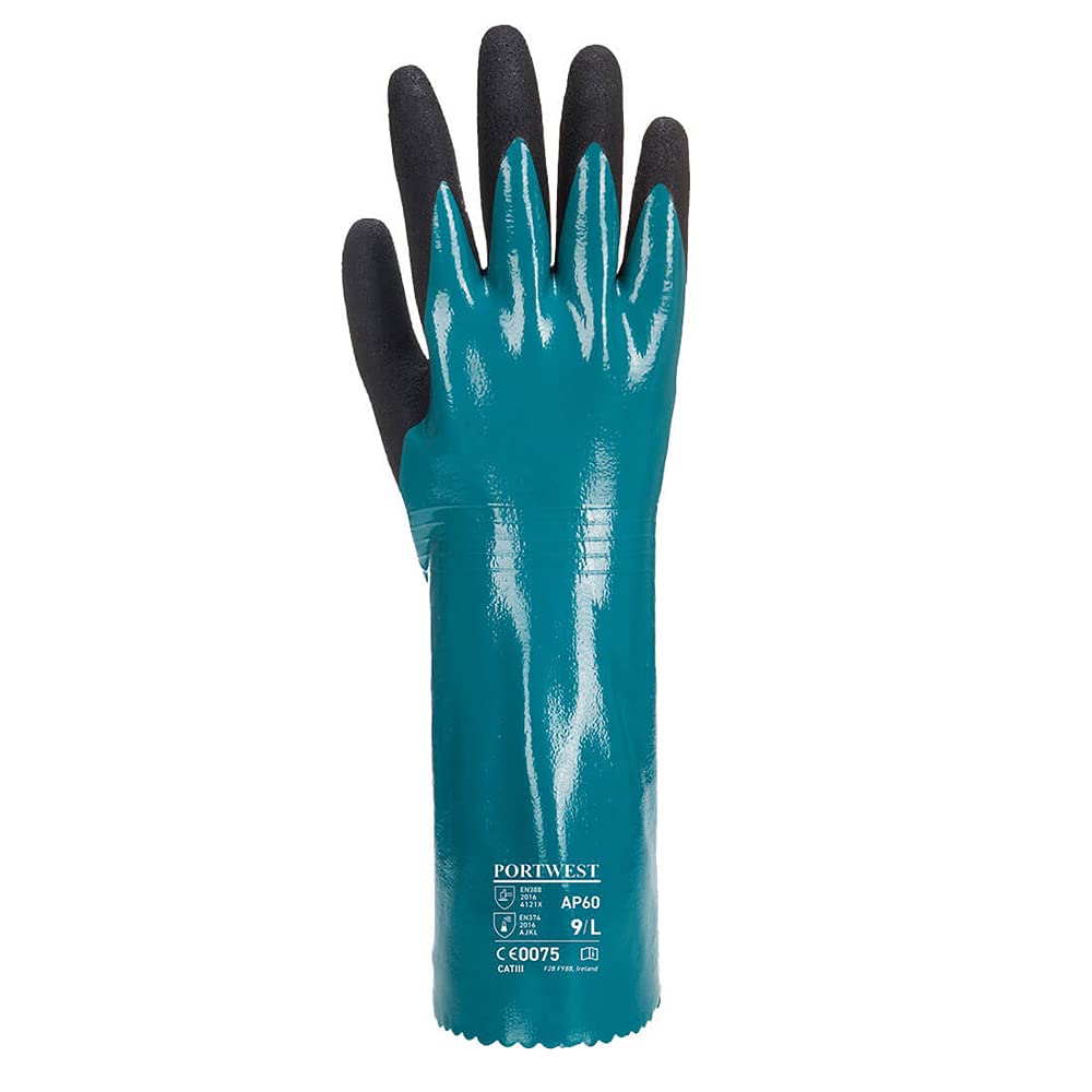 Portwest AP60 Sandy Grip Lite Gauntlet Blue/Black, X-Large, Blue / Black, XL - Image 3