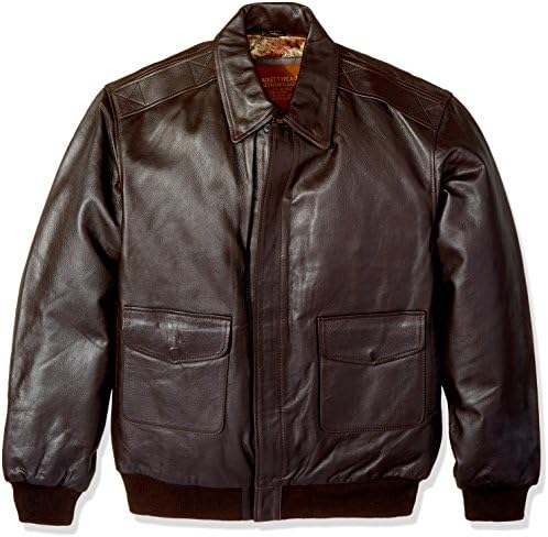 Excelled LeatherMen Air Force A2 Leather Flight Bomber Jacket Genuine Leather jacket for Men's Aviator Leather Bomber Jacket
