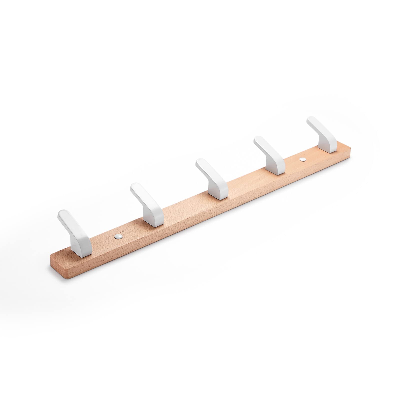 SARIHOSY Wooden Shelves with Hooks, Wood and Coat Hooks Door, Coat Rack Wooden White, Copper Key Holder Hook, Antique White Hooks Brushed Towel Hook