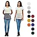 VEEYOO Waist Apron with 3 Pockets, 1 Pack, Waiter Server Short Half Aprons for Women Men, Waitress Aprons Cotton Short Apron for Kitchen, Restaurant, 24