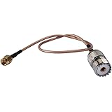 DHT Electronics Handheld Antenna Cable SMA male to UHF SO-239 Female Connectors 6''