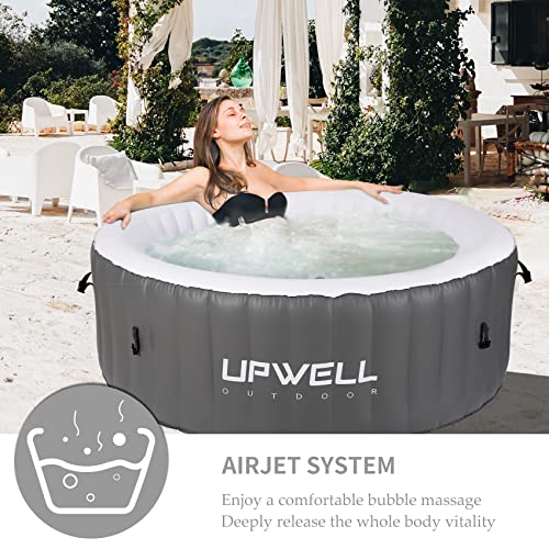 UPWELL Inflatable Hot Tub Spa 71 x 26 Inch 4 Person Portable Hot Tub