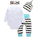 SEYOUAG Baby Girl Fall Clothes Long Sleeve Little Sister Bodysuit Striped Pants Winter Outfits Sets 4Pcs 6-12 Months
