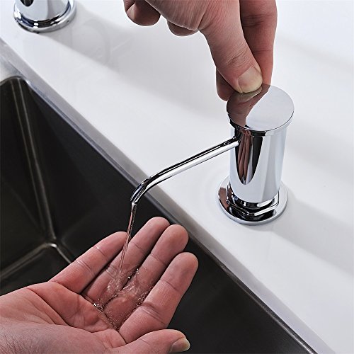 Chrome Sink Soap Dispenser with Lead Free ABS Plastic Pump, Delle Rosa PET Bottle and Brass Sprayer Soap Pump