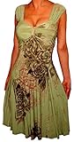 FUNFASH WOMENS PLUS SIZE COCKTAIL DRESS SAGE GREEN BLACK FLORAL PLUS SIZE DRESS