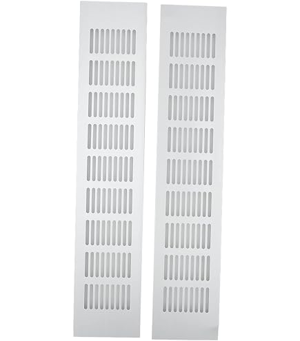 Grille D'Aération Rectangulaire En Alliage Aluminium - 200x400 Mm - Pour Placard, Armoire à Chaussures - Noir Ou Blanc